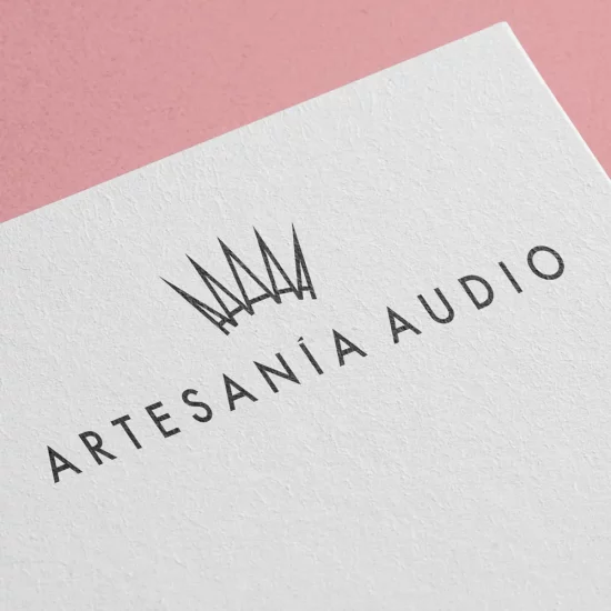 Artesanía Audio branding mockup logotipo